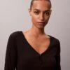 Μπλούζα Henley από Cotton Stretch με ραβδώσεις