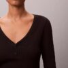 Μπλούζα Henley από Cotton Stretch με ραβδώσεις