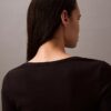 Μπλούζα με U-neck από βαμβάκι με ραβδώσεις Μπλούζα με U-neck από βαμβάκι με ραβδώσεις