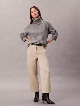 Παντελόνι Barrel από Cotton Stretch τβίλ