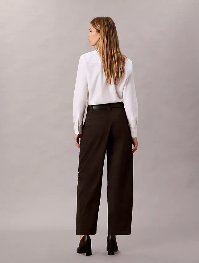 Παντελόνι Barrel από Cotton Stretch τβίλ Παντελόνι Barrel από Cotton Stretch τβίλ