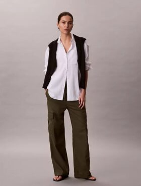 Παντελόνια Cargo από μαλακό twill