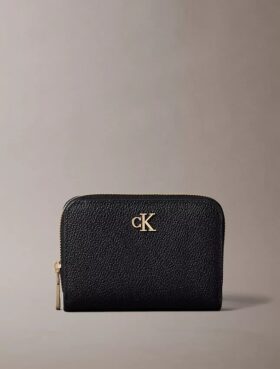 Πορτοφόλι με φερμουάρ και πτερύγιο με μινιμαλιστικό Monogram μονόγραμμα