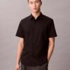 Πουκάμισο από Cotton Stretch με κουμπιά και στενή γραμμή
