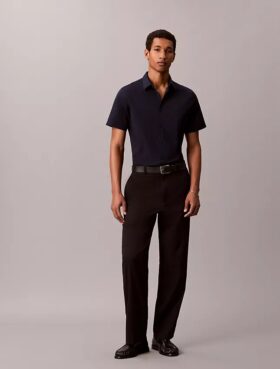 Πουκάμισο από Cotton Stretch με κουμπιά και στενή γραμμή