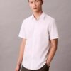 Πουκάμισο από Cotton Stretch με κουμπιά και στενή γραμμή