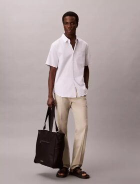 Πουκάμισο με κουμπιά από Cotton Stretch με λεπτές ρίγες