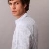 Πουκάμισο με κουμπιά, στενή γραμμή, από Cotton Stretch με καρό μοτίβο