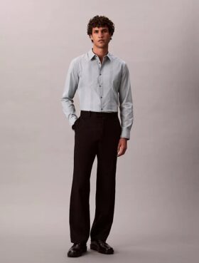 Πουκάμισο Supima Stretch Slim με ρίγες βαμμένες στο νήμα