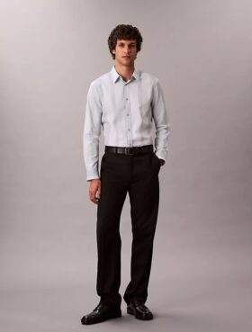 Πουκάμισο Supima Stretch Slim με ρίγες βαμμένες στο νήμα