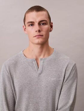 Πυτζάμα Henley με πλέξη βάφλας