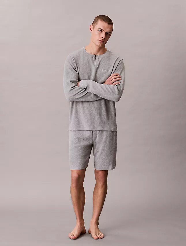 Πυτζάμα Henley με πλέξη βάφλας Πυτζάμα Henley με πλέξη βάφλας