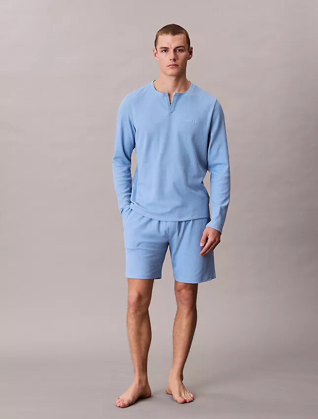 Πυτζάμα Henley με πλέξη βάφλας Πυτζάμα Henley με πλέξη βάφλας