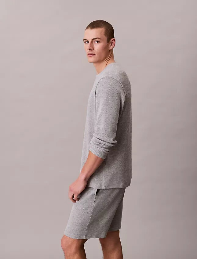 Πυτζάμα Henley με πλέξη βάφλας Πυτζάμα Henley με πλέξη βάφλας