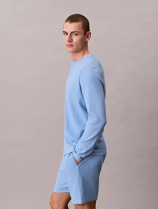 Πυτζάμα Henley με πλέξη βάφλας Πυτζάμα Henley με πλέξη βάφλας