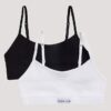 Σετ 2 κοντών Bralette με λογότυπο και ραβδωτή υφή