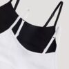 Σετ 2 κοντών Bralette με λογότυπο και ραβδωτή υφή