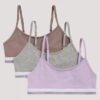 Σετ 3 κοντών Bralette από Cotton Stretch για κορίτσια Σετ 3 κοντών Bralette από Cotton Stretch για κορίτσια