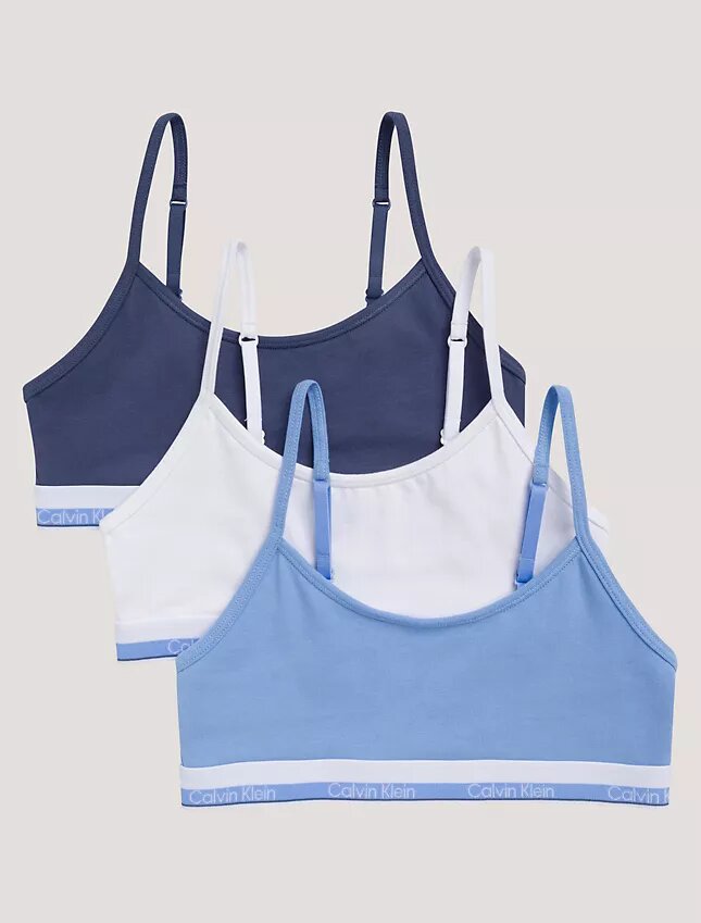 Σετ 3 κοντών Bralette από Cotton Stretch για κορίτσια Σετ 3 κοντών Bralette από Cotton Stretch για κορίτσια