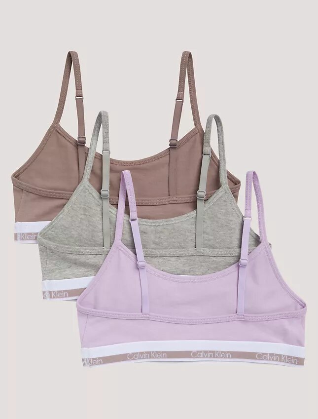 Σετ 3 κοντών Bralette από Cotton Stretch για κορίτσια Σετ 3 κοντών Bralette από Cotton Stretch για κορίτσια