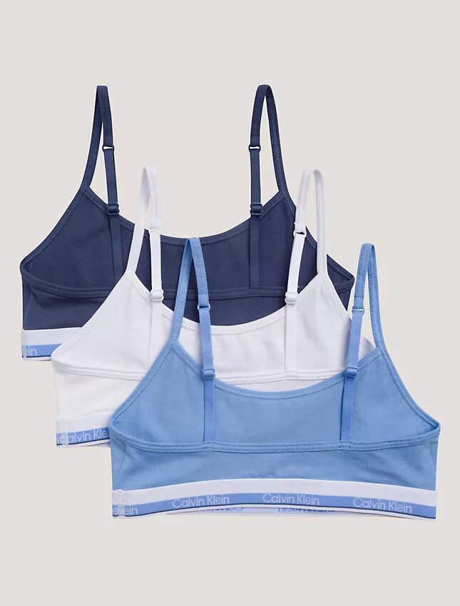 Σετ 3 κοντών Bralette από Cotton Stretch για κορίτσια Σετ 3 κοντών Bralette από Cotton Stretch για κορίτσια