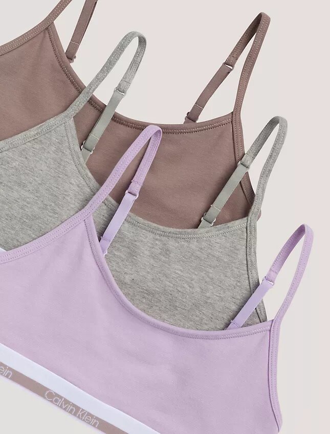 Σετ 3 κοντών Bralette από Cotton Stretch για κορίτσια Σετ 3 κοντών Bralette από Cotton Stretch για κορίτσια