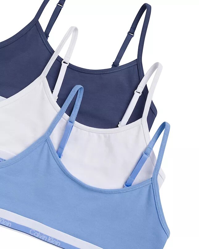 Σετ 3 κοντών Bralette από Cotton Stretch για κορίτσια Σετ 3 κοντών Bralette από Cotton Stretch για κορίτσια