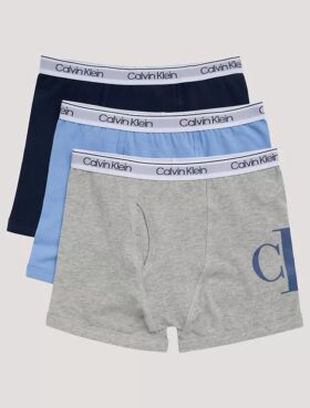 Σετ 3 μποξεράκια από Cotton Stretch με Monogram για αγόρια