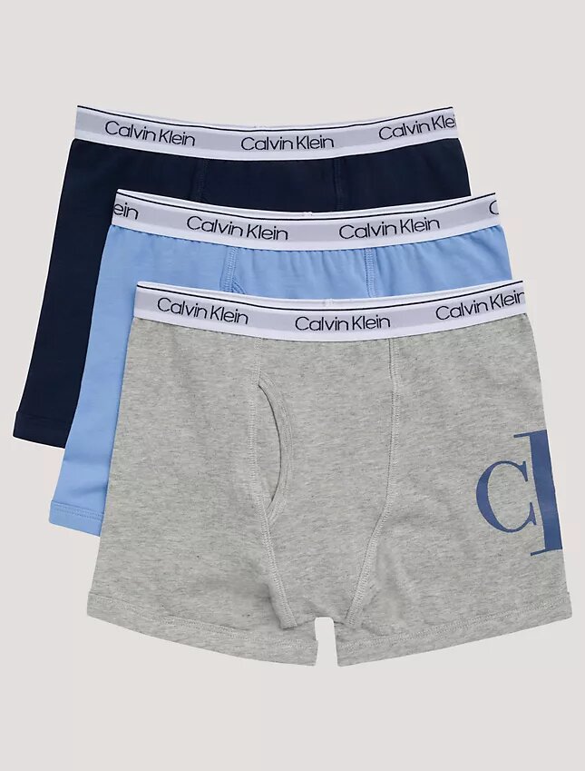 Σετ 3 μποξεράκια από Cotton Stretch με Monogram για αγόρια Σετ 3 μποξεράκια από Cotton Stretch με Monogram για αγόρια
