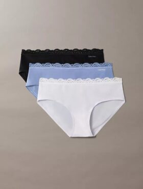 Σετ 3 τεμαχίων Hipster από ελαστική Microfiber με δαντέλα