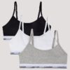 Σετ 3 βαμβακερών Cotton Stretch Bralette χωρίς φόδρα για κορίτσια Σετ 3 βαμβακερών Cotton Stretch Bralette χωρίς φόδρα για κορίτσια