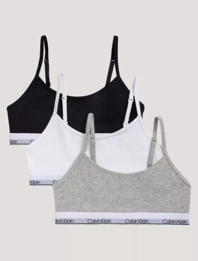 Σετ 3 βαμβακερών Cotton Stretch Bralette χωρίς φόδρα για κορίτσια