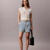 Σορτς από βαμβακερό ποπλίν με ρίγες