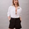 Σορτς από βαμβακερό σατέν Σορτς από βαμβακερό σατέν