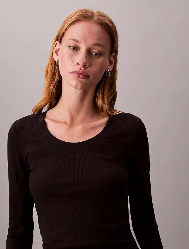 Στενό T-shirt από Modal Στενό T-shirt από Modal