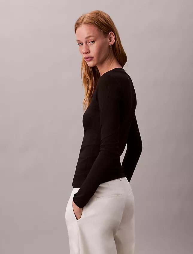 Στενό T-shirt από Modal Στενό T-shirt από Modal