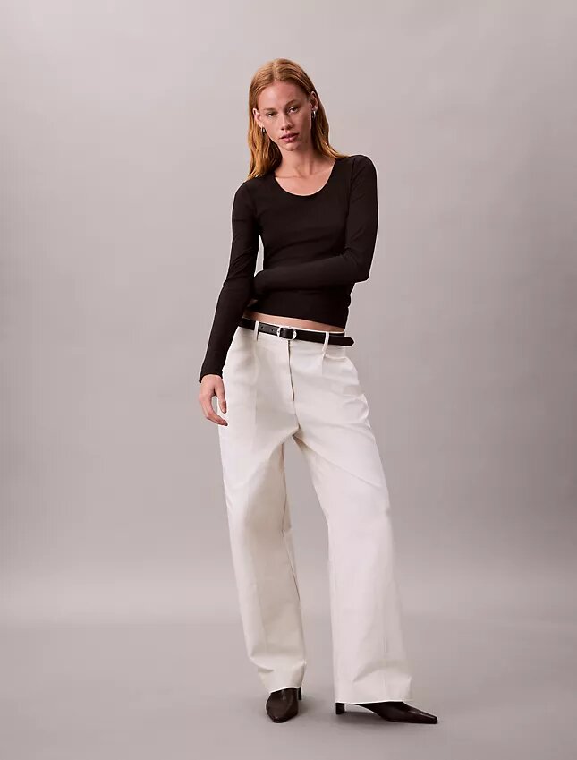 Στενό T-shirt από Modal Στενό T-shirt από Modal