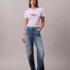 Στενό T-shirt με διαχωρισμένο λογότυπο