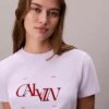 Στενό T-shirt με διαχωρισμένο λογότυπο