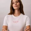 Στενό T-shirt με γραφικό λογότυπο Στενό T-shirt με γραφικό λογότυπο