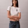 Στενό T-shirt με γραφικό λογότυπο λουλουδιού