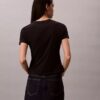 Στενό T-shirt με γραφικό λογότυπο λουλουδιού