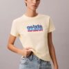 Στενό T-shirt με γραφικό λογότυπο σε αντίθεση