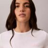 Στενό T-shirt με λογότυπο και ραβδώσεις