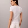 Στενό T-shirt με λογότυπο και ραβδώσεις