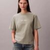 T-shirt με στρογγυλό λαιμό και τυπικό λογότυπο, ευρύχωρη εφαρμογή T-shirt με στρογγυλό λαιμό και τυπικό λογότυπο, ευρύχωρη εφαρμογή