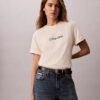 Τ-shirt με στρογγυλό λαιμό και τυπικό λογότυπο σε φαρδιά γραμμή Τ-shirt με στρογγυλό λαιμό και τυπικό λογότυπο σε φαρδιά γραμμή