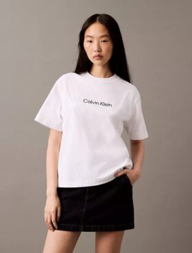 Τ-shirt με στρογγυλό λαιμό και τυπικό λογότυπο σε φαρδιά γραμμή
