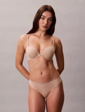 Thong από ελαστική Microfiber με δαντέλα