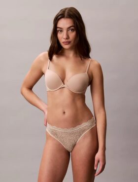 Thong από ελαστική Microfiber με δαντέλα, σε συσκευασία 3 τεμαχίων
